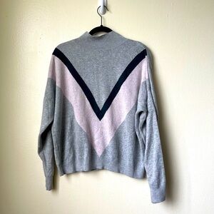 Old Navy Retro Chevron Mock Neck Long Sleeve Sweater 70s Vibes Women's Large